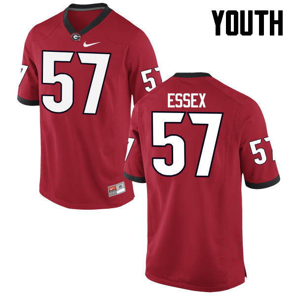 Georgia Bulldogs Youth Alex Essex #57 Red Stitched College UGA Football Jersey 23JJ013QB